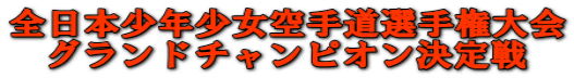 全日本少年少女空手道選手権大会 グランドチャンピオン決定戦